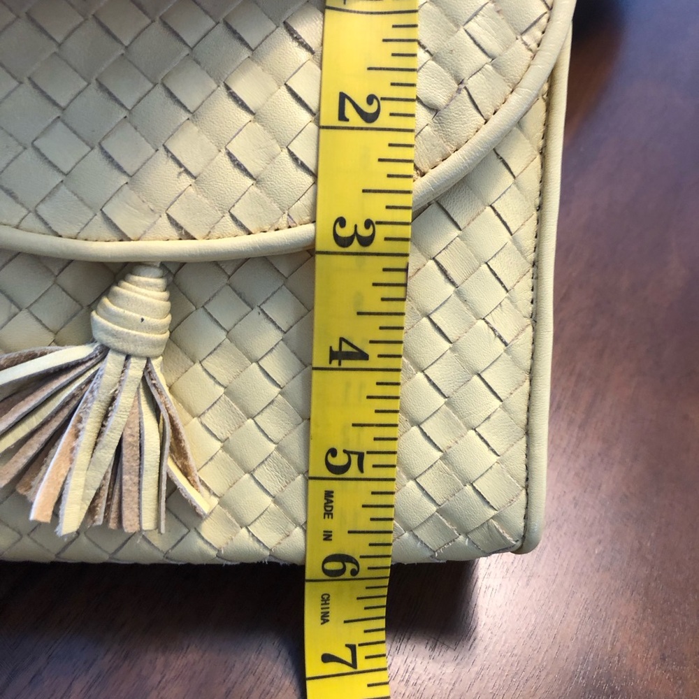 VINTAGE Talbots Yellow Woven Crossbody Bag / Clutch Spring / Summer Cottagecore - Picture 10 of 14